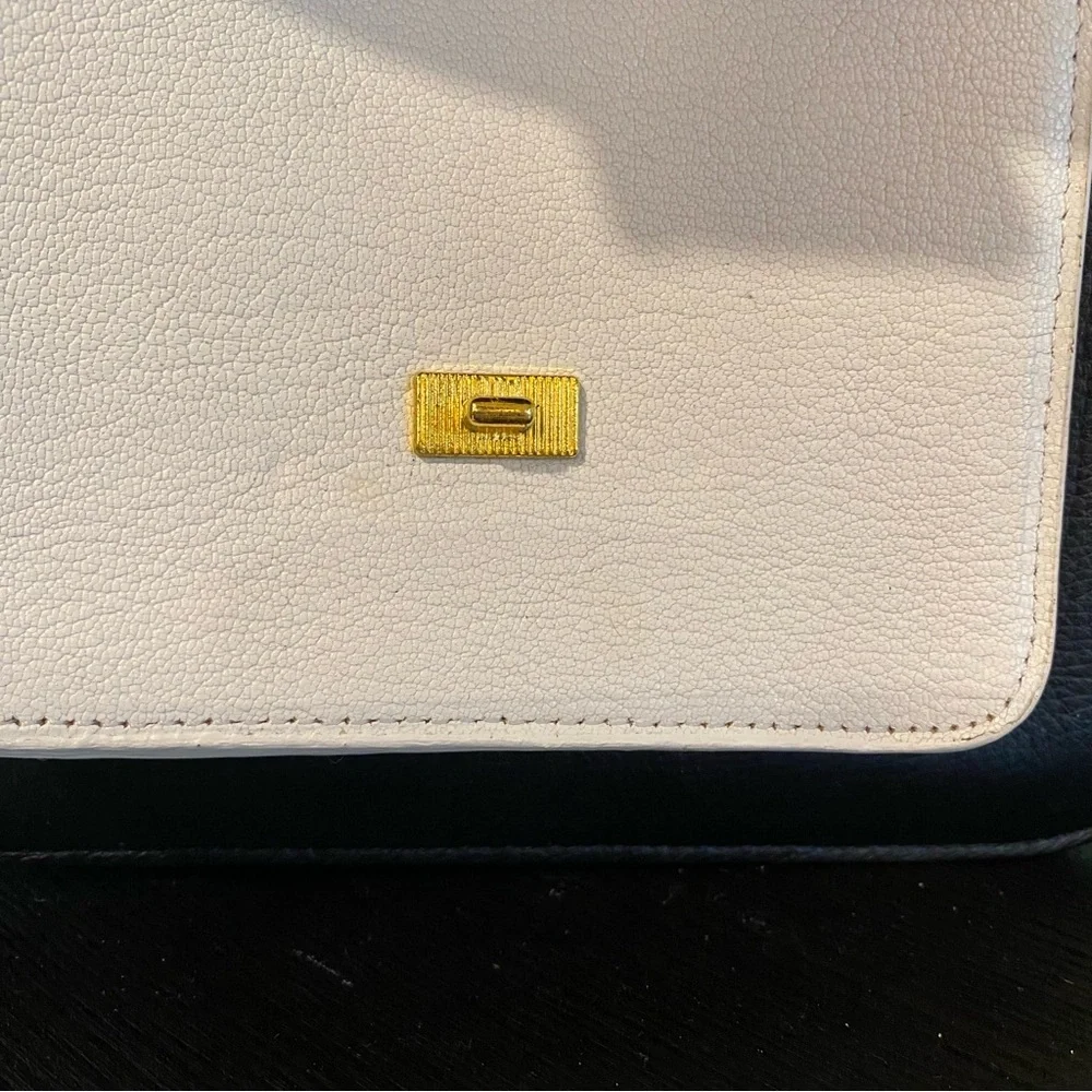 Gigi New York Abigail Leather Crossbody Bag Croc Embossed Black Brown White Gold - Picture 10 of 10